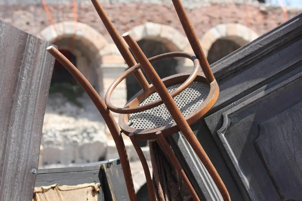 chair, wood, old, junk, the scenery, relocation, moving, relocation, relocation, relocation, relocation, relocation